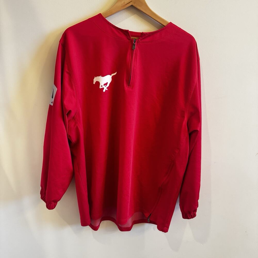 Calgary Stampeders CFL‎ Football MFE Sports Red Quarter Zip Pullover Mens XL
